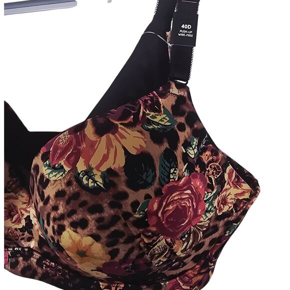 Torrid Wire Free Push-Up Animalistic Floral Women's Bra 40D NWT - Picture 2 of 6